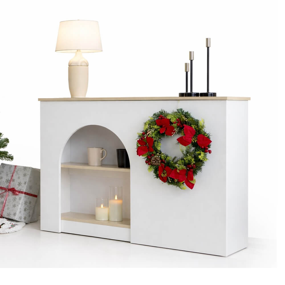 ตู้เตี้ย ดีไซน์เตาผิง PROSPACE FURNITURE รุ่น C ขนาด 120X25X80 ซม. สีขาว